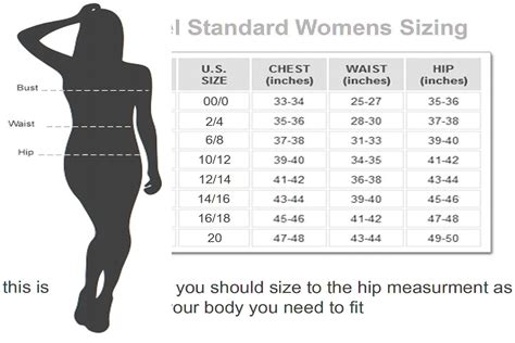 Woman Clothing Size Chart