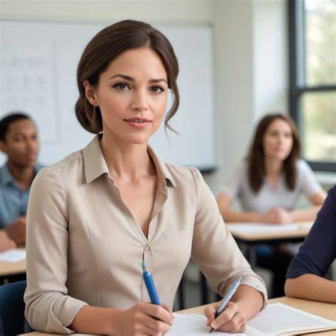 Woman answering question with confidence