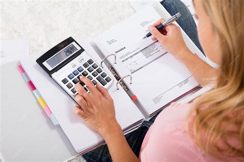 Woman calculating budget