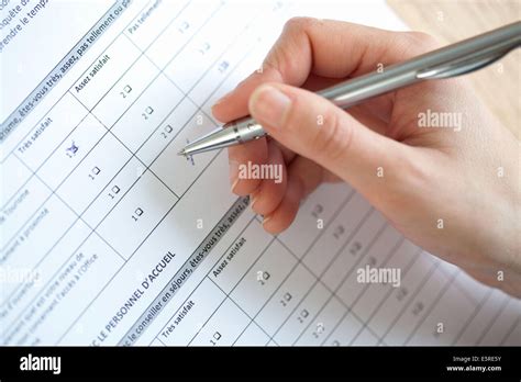 Woman filling out a questionnaire