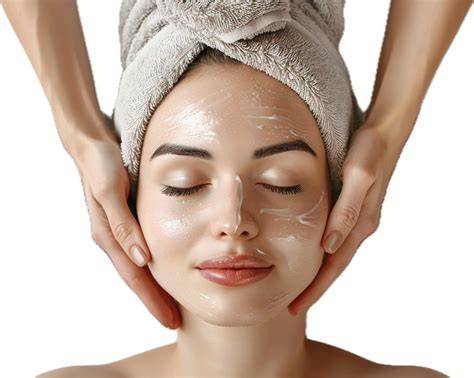Woman receiving facial treatment
