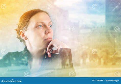Woman thinking in the past