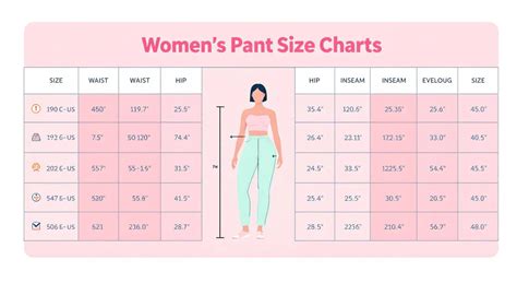 Womens Size Chart Conversion Pants