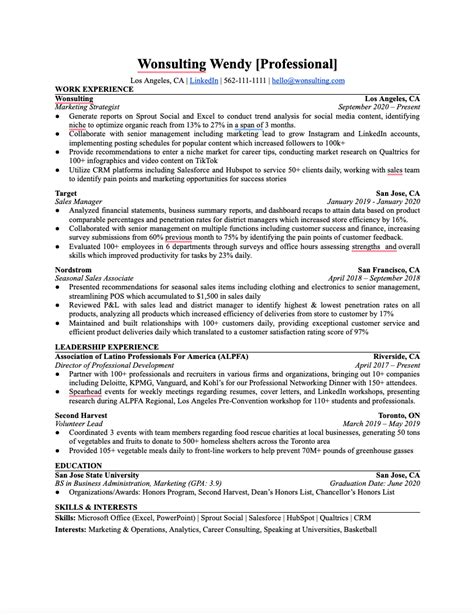 Wonsulting Resume Template
