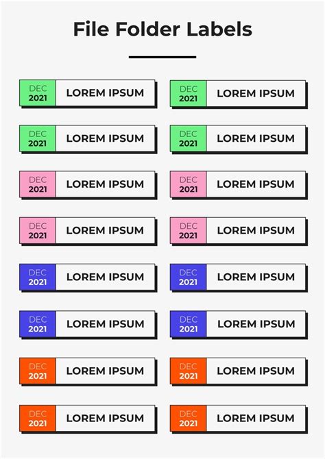 Word Folder Label Template