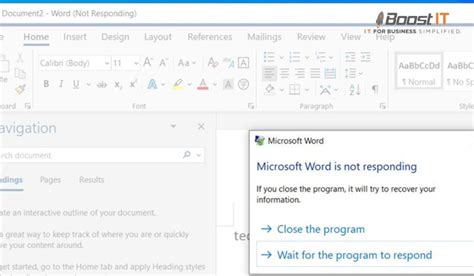 Word Not Responding