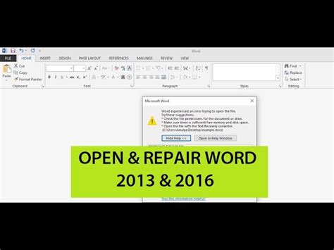 Open and Repair