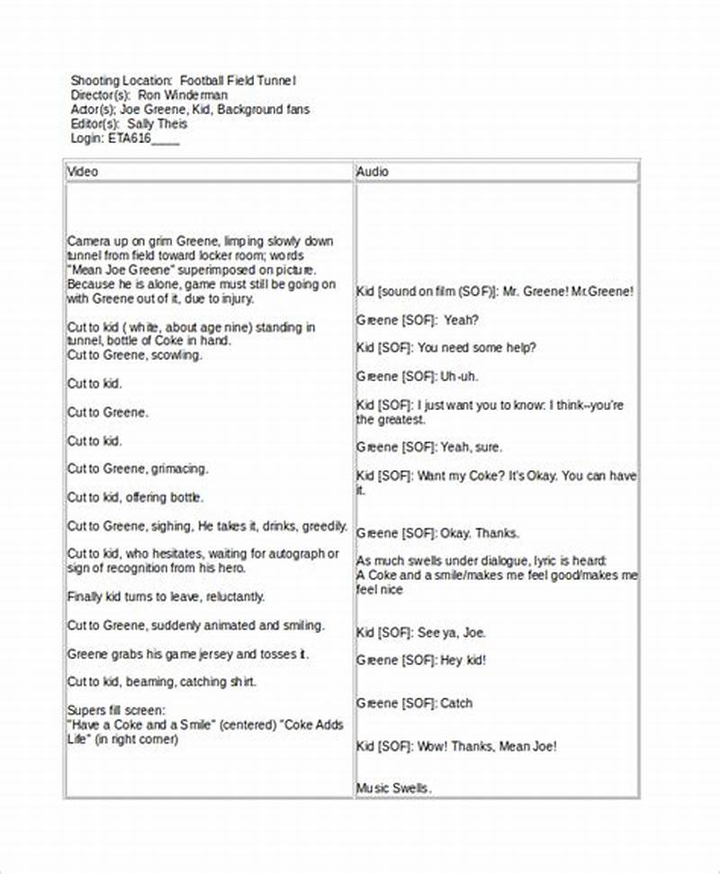 Word Script Template