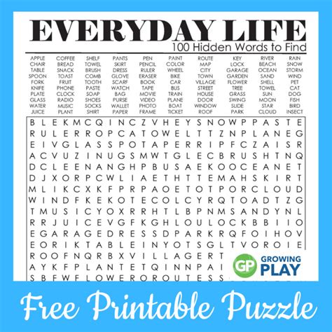 Word Search Free Printable Puzzles