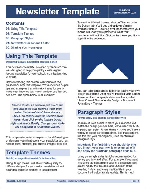 Word Template For Newsletter