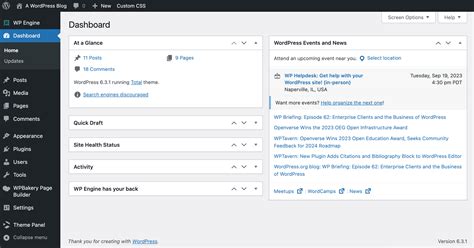 WordPress Dashboard