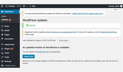 Wordpress Template Update