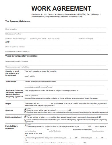 Work Agreement Template