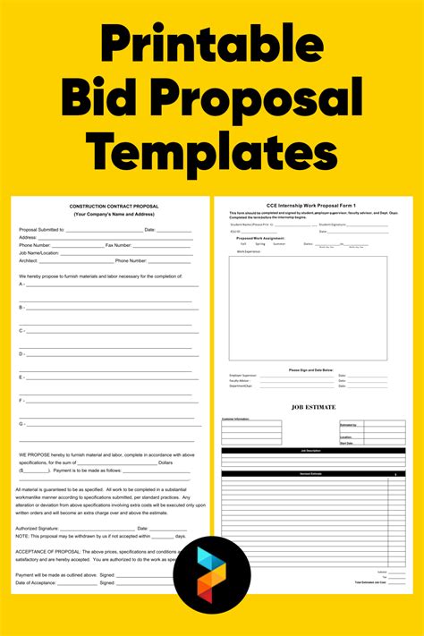 Work Bid Template