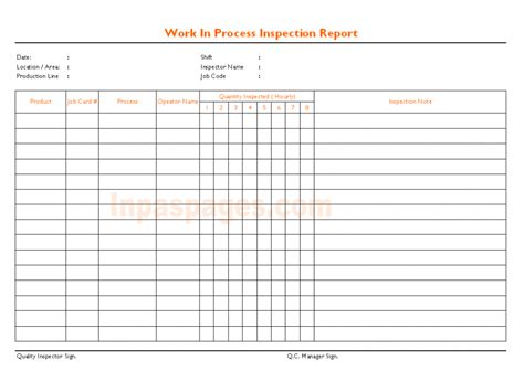 Work In Process Report Template