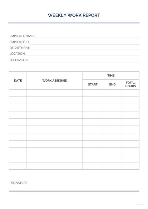 Work Report Template