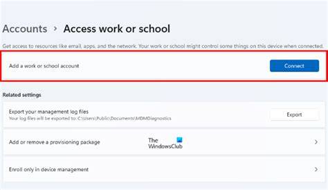 Work or School Account Restrictions