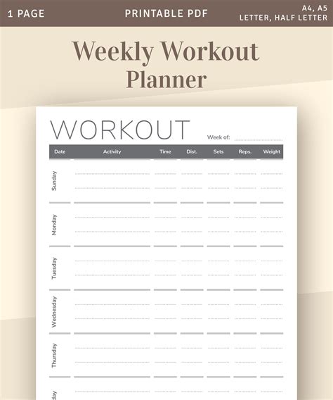 Workout Journal Printable