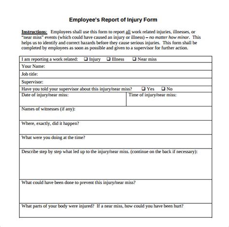 Workplace Accident Report Template
