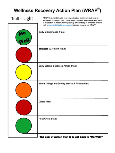 Wrap Wellness Recovery Action Plan Template