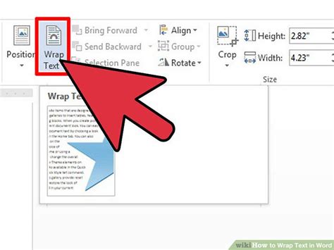 Wrap text in Microsoft Word