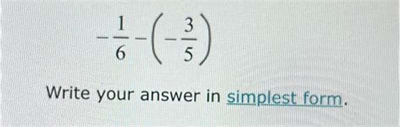 Write The Answer In Simplest Form