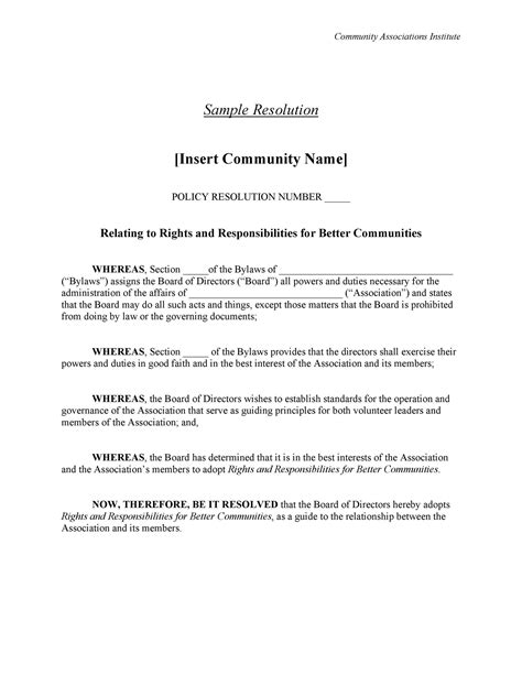 Writing A Resolution Template