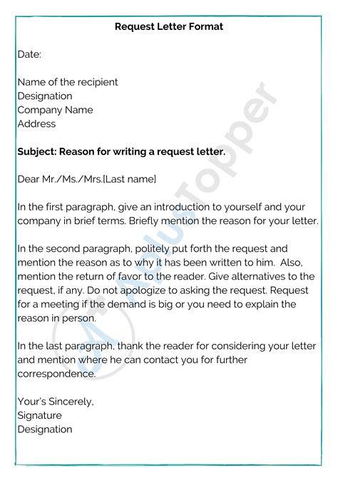 Writing a formal request letter