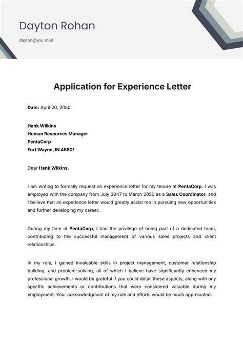 Writing a job application letter with experience