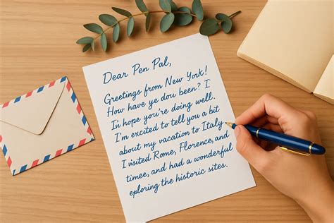 Writing a pen pal letter