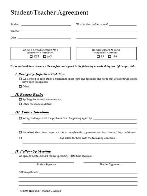 Writing a student teacher agreement