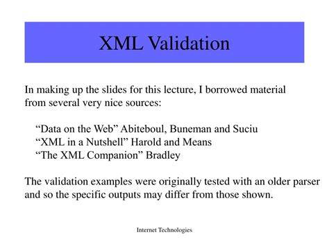 XML Validation Techniques