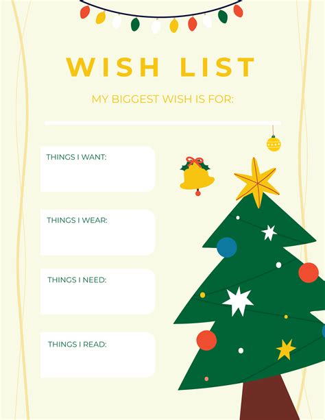 Xmas List Templates Free