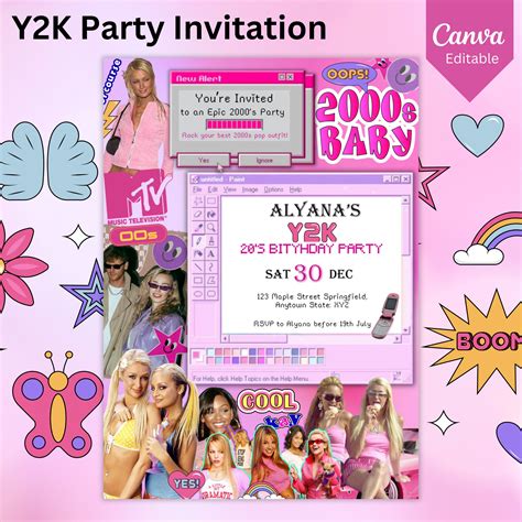 Y2k Invitation Template