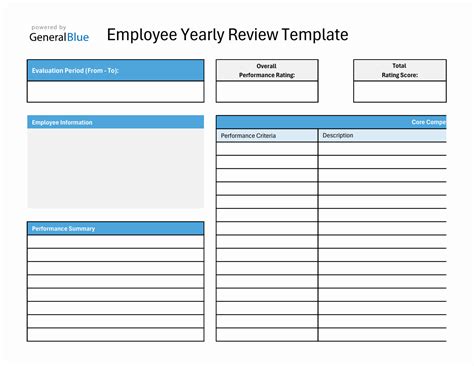 Yearly Employee Review Template