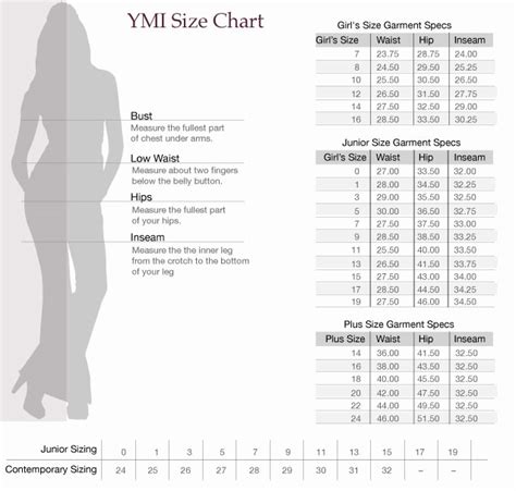 Ymi Jeans Size Chart
