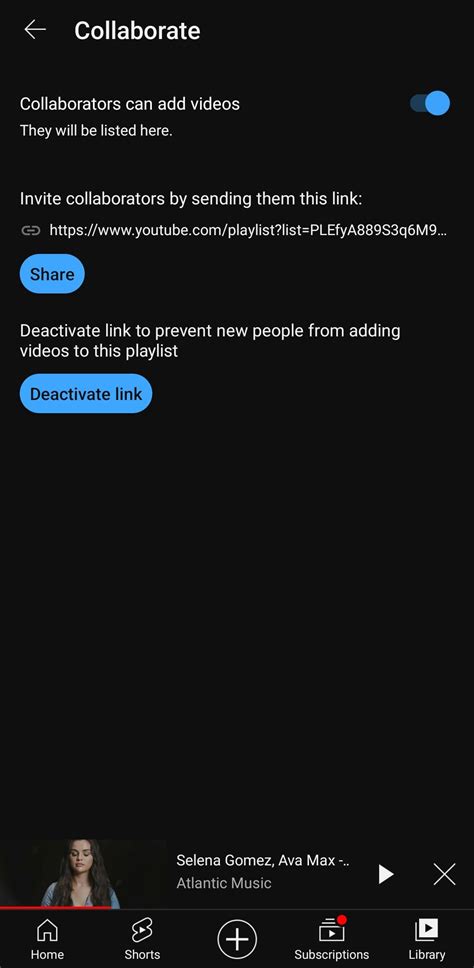 YouTube Playlist Collaborate Settings