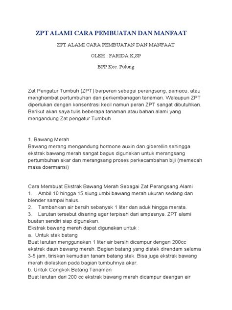 ZPT alami pertanian