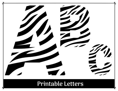 Zebra Printable Letters