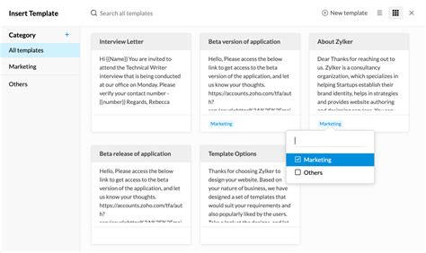 Zoho Email Templates