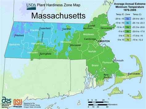 Zones 5 and 6 Massachusetts Agricultural Zones