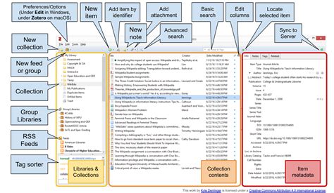 Zotero interface