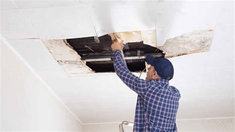 a collapsed drywall ceiling
