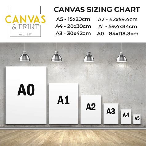 a3 canvas size in cm