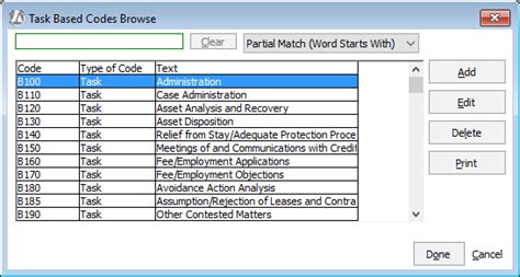 aba task codes list