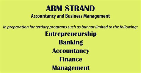 abm strand courses list