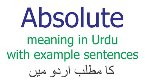 absolute audacity meaning in urdu with example