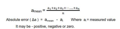 absolute error formula class 11