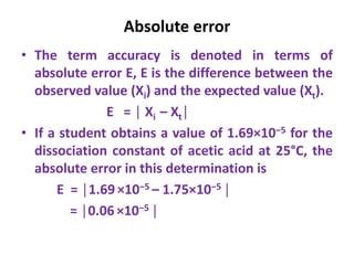 absolute error in analytical chemistry