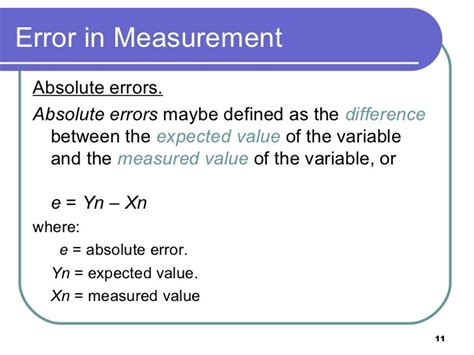 absolute error of measurement is defined as